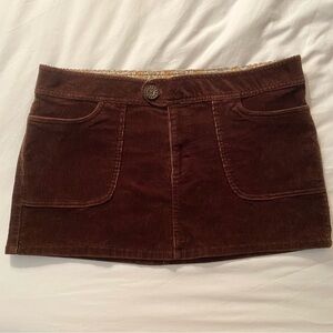 RARE Y2K Paul & Joe For Target Corduroy Dark Brown Micro MINI SKIRT sz 15